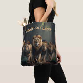 Bolsa Tote Saco de Dama de Gato Louco Personaliza Texto e Ima