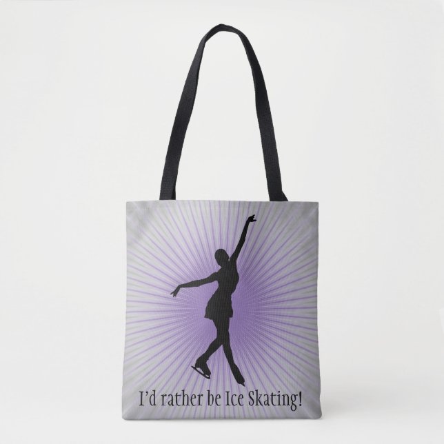 Bolsa Tote Saco de Design de Patinação de Gelo (Frente)