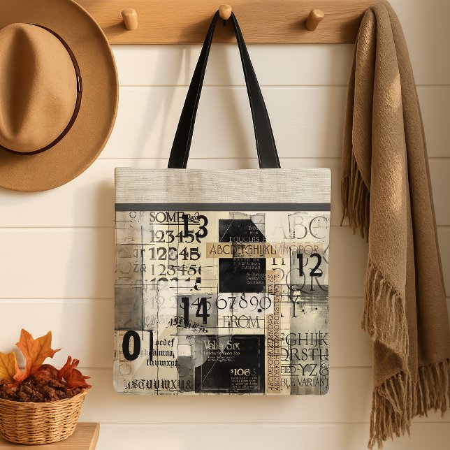 Bolsa Tote Saco de design de tipografia moderna (Criador carregado)