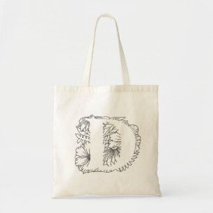 Bolsa Tote Saco de Design preto "D"