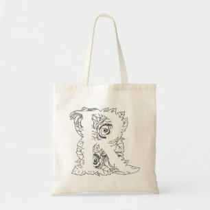 Bolsa Tote Saco de Design preto "R"