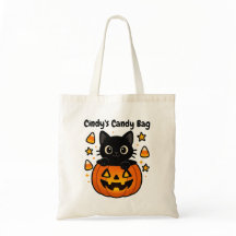 Saco de Dia das Bruxas de Gato Negro
