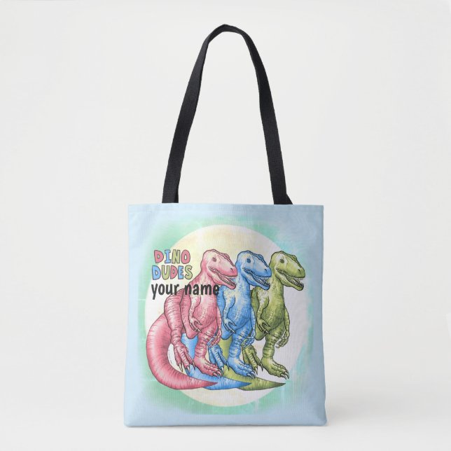 Bolsa Tote Saco de Dinossauros Dino Dudes (Frente)