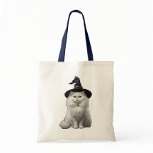Saco de doces de Halloween de Gato Persa Branco Fo