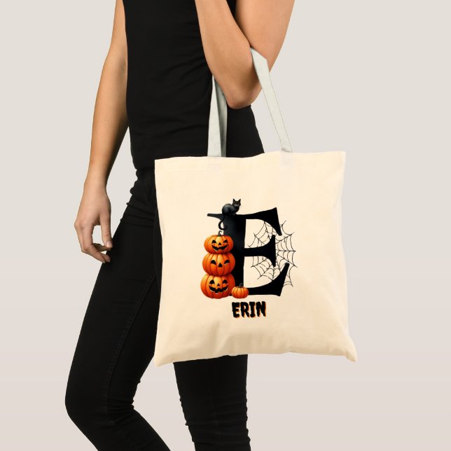 Bolsa Tote Saco de Doces de Halloween Fofo para a Primeira Id (Frente (produto))