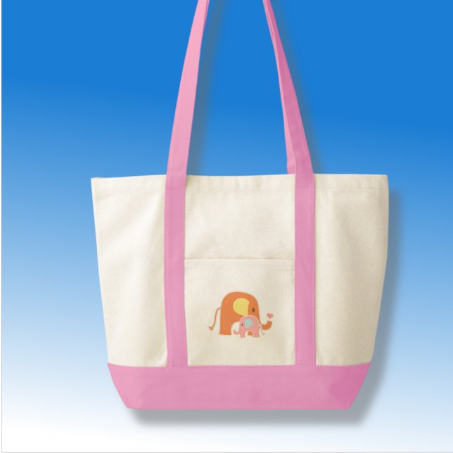 Bolsa Tote Saco de Elefante Bebê Menina Rosa (Criador carregado)