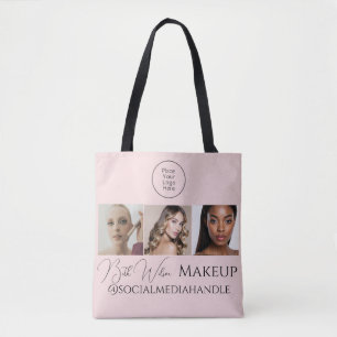 Bolsa Tote Saco de Estúdio de Maquiagem com Logo em Rotulo de