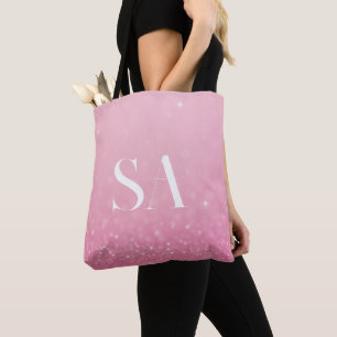 Bolsa Tote Saco de ferramenta brilhante rosa com inicializaçõ