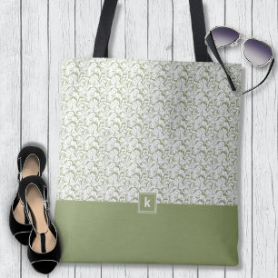Bolsa Tote Saco de ferramentas da Cor damasco verde do Moss