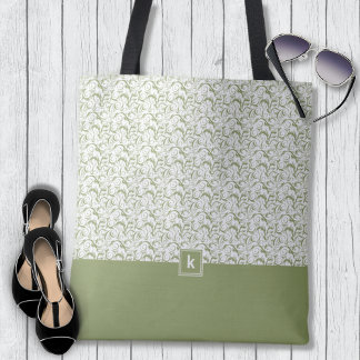 Bolsa Tote Saco de ferramentas da Cor damasco verde do Moss