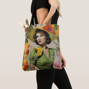 Bolsa Tote Saco de ferramentas de colagem botânica do Vintage