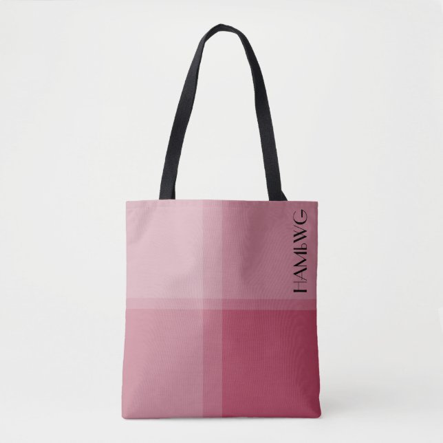 Bolsa Tote Saco de ferramentas HAMbWG - Xadrez Rosa (Frente)