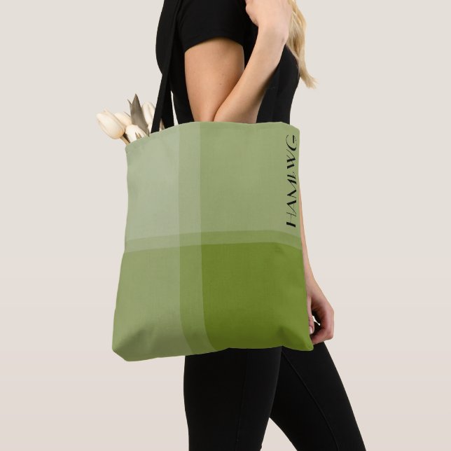 Bolsa Tote Saco de ferramentas HAMbWG - Xadrez verde (Close Up)