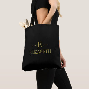 Bolsa Tote Saco de ferramentas personalizado preto e Dourado