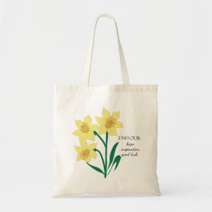 Bolsa Tote Saco de Flor do Mês de Nascimento do Daffodil