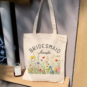 Bolsa Tote Saco de Flores Selvagens Personalizado, Presente d