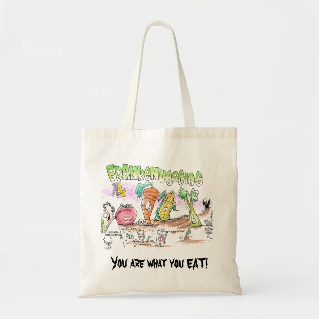 Bolsa Tote Saco de FrankenVeggies Monsanto Eco (Frente)