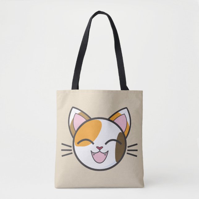 Bolsa Tote Saco de gato feliz (Frente)
