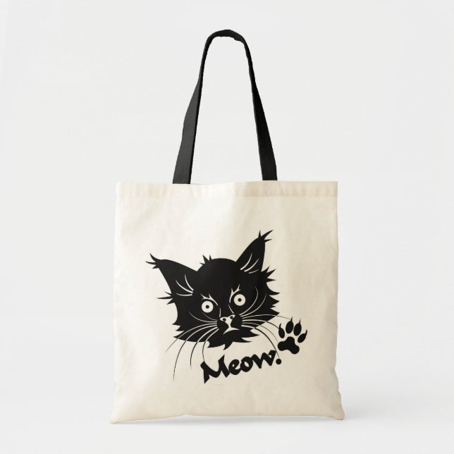 Bolsa Tote Saco de Gato Preto - escolha estilo e cor (Frente)