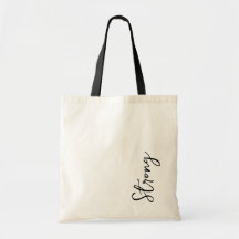 Saco de Ginásio de Força Tote Forte Script Preto e