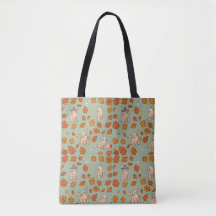 Saco de Golden Retriever Floral Cute de Halloween