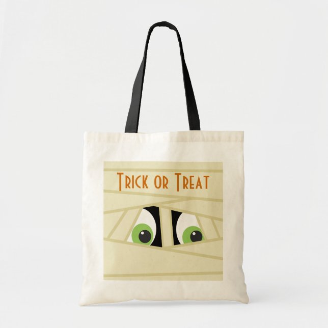 Bolsa Tote Saco de Halloween da Cabeça de Mummy Spooky (Frente)