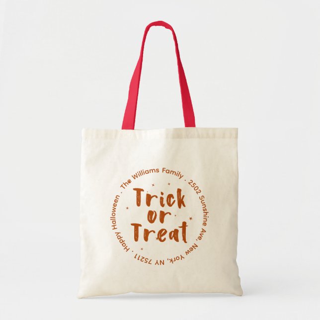 Bolsa Tote Saco de Halloween para Doces ou Travessuras (Frente)