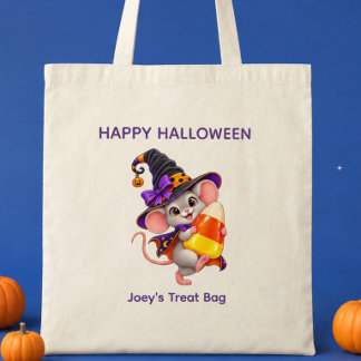 Bolsa Tote Saco de Halloween Personalizado de Rato Carregando