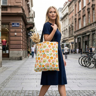Bolsa Tote Saco de ilustração da cor da água das laranjas leg