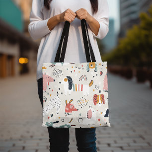 Bolsa Tote Saco de Impressão de animal giro, Padrão de cão co