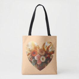 Bolsa Tote Saco de Impressão de Cheio de  do Coração em Chama