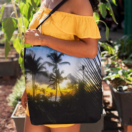 Bolsa Tote Saco de Impressão de Sunset Tropical