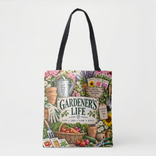 Bolsa Tote Saco de Jardim Floral Gardener's Life