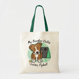 Bolsa Tote Saco de Kawaii Brown border collie Flyball
