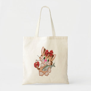 Bolsa Tote Saco de Kitten com Peixe