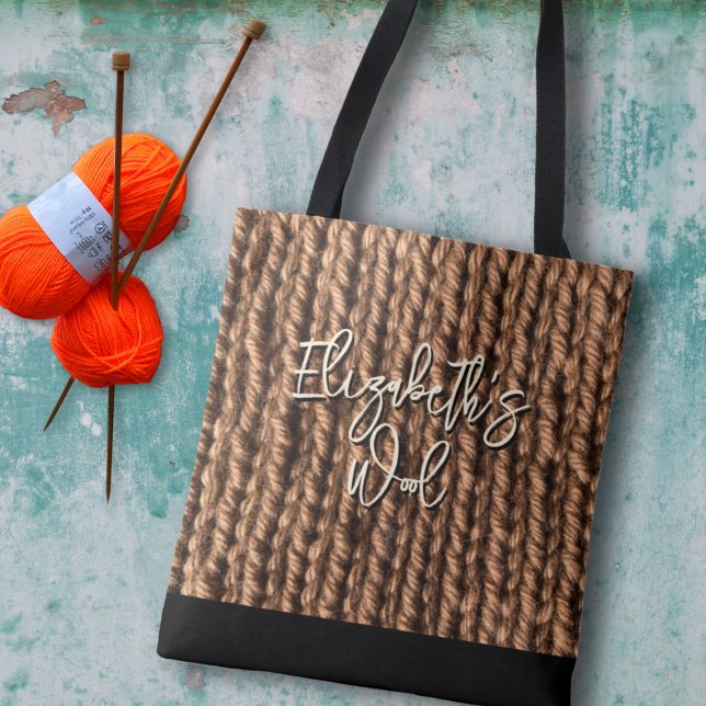 Bolsa Tote Saco de Lã para Tricô Personalizado (Criador carregado)
