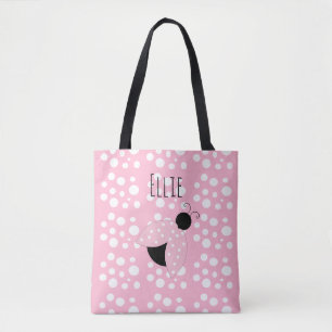 Bolsa Tote Saco de Ladybug Rosa Personalizado