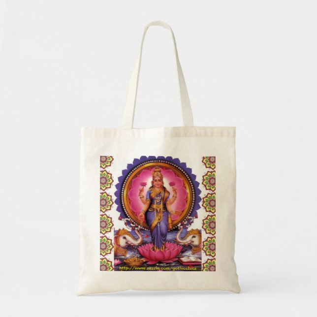Bolsa Tote Saco de Lakshmi da deusa de GothicChicz (Frente)