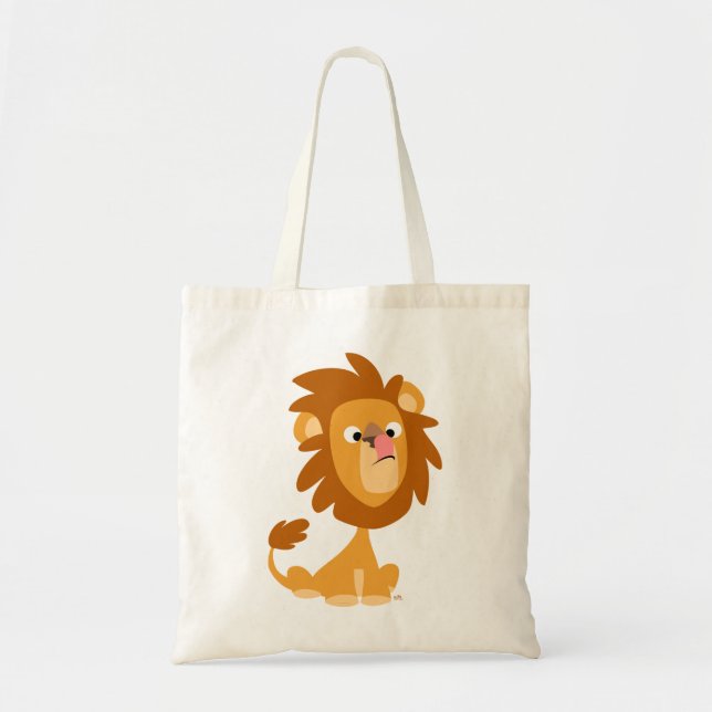 Bolsa Tote Saco de Leão de Cartoon de Bobo Bonito (Frente)