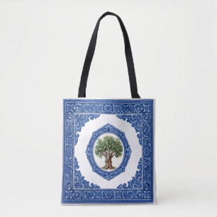 Bolsa Tote Saco de Linho e Cortiça Azulejo