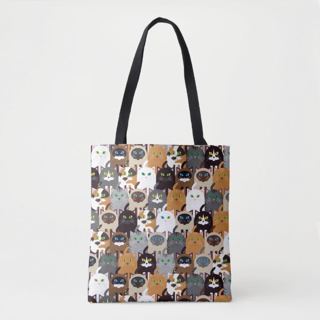 Bolsa Tote Saco de livro bonito dos gatinhos (Frente)