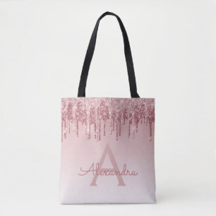 Bolsa Tote Saco de livro elegante do monograma da faísca