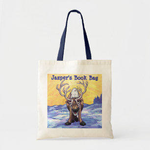 Bolsa Tote Saco de livro personalizado rena