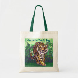 Bolsa Tote Saco de livro personalizado tigre do divertimento