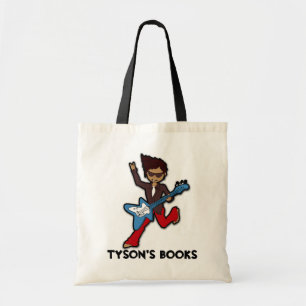 Bolsa Tote Saco de livro rockstar da biblioteca da guitarra