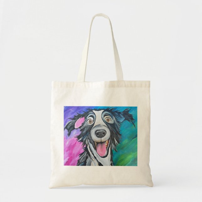 Bolsa Tote Saco de Lona Cachorro Feliz (Frente)