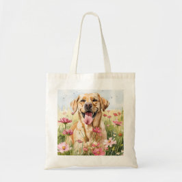 Bolsa Tote Saco de Lona com Estampa de Labrador Retriever em