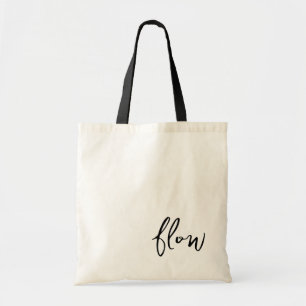 Bolsa Tote Saco de lona de estúdio de Yoga Flow Script Preto