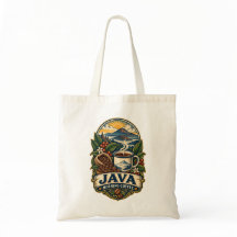 Saco de lona Java Morning Coffee Vintage orçamento