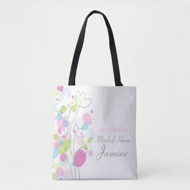 Bolsa Tote Saco de madrinha de casamento de flores de Confett (Frente)
